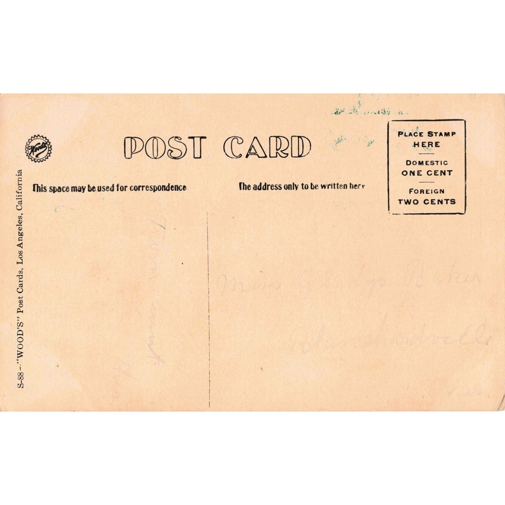 Vtg Greetings From California Oversized Postcard Wood's Oranges S-88 VG - Picture 2 of 2